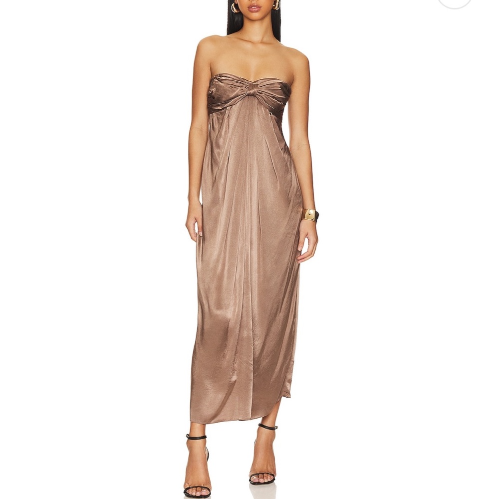 Revolve Milo Strapless Knot Midi Dress